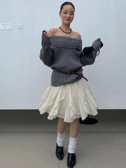 Irregular Streetwear Short Skirt Lace Patchwork Sweet Chic Beige Women Skirt A-line Elastic Waist Fashion Summer Skirts 2025 New voguable