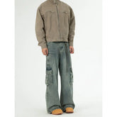 Cargo jeans men new Side pocket design Men's Denim full trousers Male Casual Youth street dance Loose Wide Leg jeans unisex