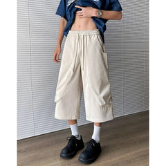 Summer Casual Pants Men Straight Wide Leg Pants Mens Japanese Streetwear Hip-hop Loose Cropped Trousers Man Plus Size 4XL voguable