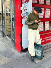 Trendy Street Men's Zipper Cardigan American Loose Casual  Long Sleeve Sweater Jacket 2024 Autumn Embroidery Knitted Coat Tops voguable