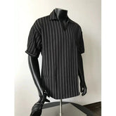 Men Slim Fit Striped Polo Collar T-Shirt Summer Casual Breathable Cotton Comfortable Fashion Tee Shirt Top Striped Mens Clothing voguable
