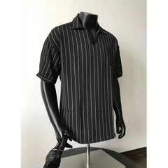 Men Slim Fit Striped Polo Collar T-Shirt Summer Casual Breathable Cotton Comfortable Fashion Tee Shirt Top Striped Mens Clothing voguable