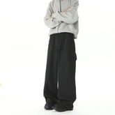 American Style Wide Leg Straight Cargo Pants Letter Printed Men's Baggy Casual Fashion Overalls Streetwear Male Mopping Trousers