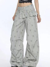 Stars Print Y2K Cargo Pant Women Vintage Streetwear Loose High Waist Design Trousers Hip Hop Retro American Casual Wide Leg Pant voguable