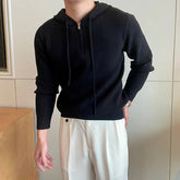 New British Leisure Men's Hooded Sweater Trendy Zip-up Preppy Style Slim-fit Long Sleeve Hoodies Casual Vintage Warmth Knitwear voguable