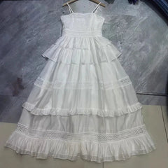 Fashion Hollow Out Dress Women's Strap Strapless Lace Casual A Line Dresses 2025 Summer New Tide 3QW1360 voguable