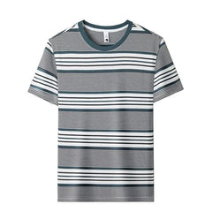 Voguable Mens Striped Crew Neck T Shirt Casual Short Sleeve Breathable Tee voguable