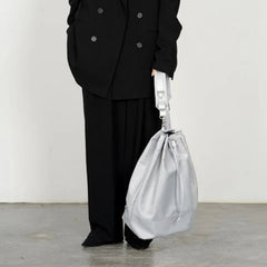 2025 New Women Y2k Aesthetic Simple Shoulder Bag Nylon All Match Solid Handbags Trendy Vintage Drawstring Crossbody Bags Trendy voguable