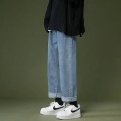 Black Jeans Men Oversized Fashion Casual Wide Leg Jeans Men Streetwear Hip-hop Loose Blue Jeans Mens Vintage Denim Pants M-3XL voguable