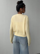 Autumn and winter new simple plain color long sleeved cardigan knitted sweater voguable