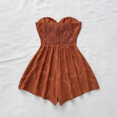 Voguable European and American stock quick-release vacation style summer seaside sling orange slim hot girl tube top dress voguable
