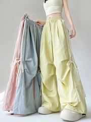 Dopamine Women Summer Pants Fashion Striped Bow Loose Multicolor Cargo Pants Casual Bf Ladies Trousers New voguable