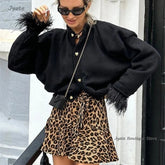 Fashion Retro Leopard Print Short Skirt Women's Streetwear High Waist Lace-up Casual A-line Summer Shorts Skirt 2024 New voguable