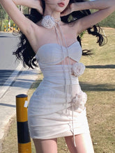 Voguable Summer Floral Sexy Elegant Dress Women Ruffled France Party Mini Dress Female Backless Korean Fashion Designer Fairy Dress voguable