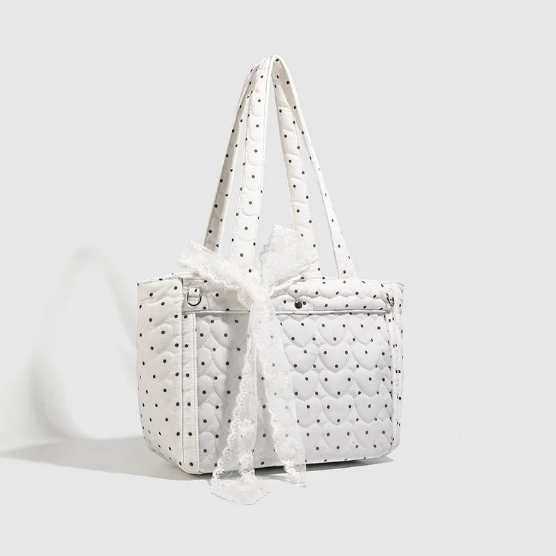 Streetwear Vintage All Match Transparent Ita Bags Casual Fashion Y2k Aesthetic Dots Underarm Bag Trendy Women Shoulder Handbags voguable