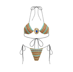 3Pc Shell Bikini Sexy Women Swimsuit With Long Skirt Mirco Swimwear High Cut Biquini Female Bathingsuit Print Bodysuit Beachwear voguable