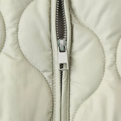 Autumn New Women's Clothing Style Round Neck Loose Lightweight Pocket Decoration Cotton Jacket Quilted Coat Pbong