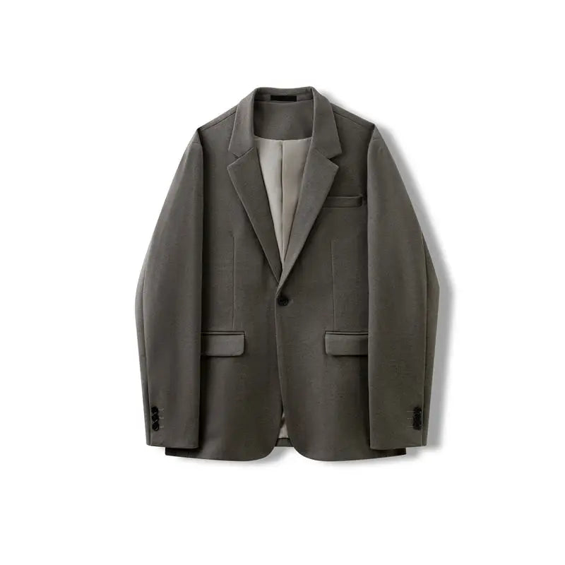 Simple Button Wooolen Coat Casual Wool Suit Jacket Men's Autumn Winter American High-end Business Casual Thick Wool Suit Top voguable