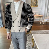 Light Mature Style Autumn Winter New Cardigan Men British Retro College Style Knitted Jacket Contrasting Suit Collar Sweater voguable