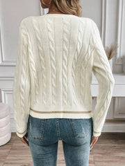 Women's Minimalist round Neck Long Sleeve Knitted Cardigan Sweater New Style Comfortable Soft Material Fashionable Outerwear voguable