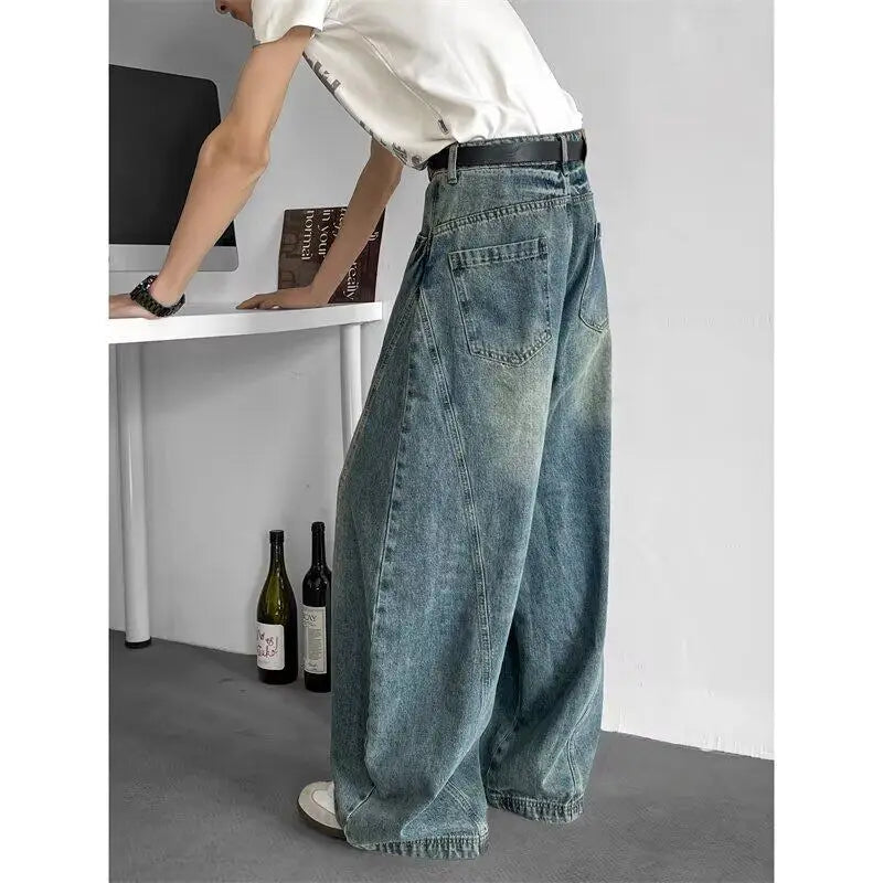 Men Baggy Jeans Wide Leg Unisex Streetwear Hip Hop Dance Pants Loose Fit Trousers Oversized Urban Jogger Street Dance Clothing voguable