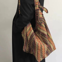 Vintage Y2k Aesthetic Grunge Women Handbags High-capacity Harajuku Striped Canvas Underarm Bag Luxury Design Shoulder Tote Bags voguable