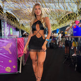 Black Beach Dress Women's Swimsuit Sexy Swimwear Bikini Skirt Female Kimono Beach Outing Pareo Beach Cover Up Bath Suits voguable