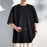 Summer Short Sleeved T-shirt Men Black White Casual T Shirt Streetwear Hip-hop Loose Round Neck Tshirt Mens Top Plus Size 4XL voguable