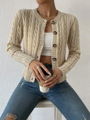 Women's Long Sleeved Cardigan Knitted Sweater Casual Autumn Winter Warm Knitwear Fashionable Women's Outerwear voguable