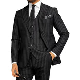 Voguable StripeJacket Vest Pants Men's Formal Business Office Suit Groom Wedding Dress Party Blazer Waistcoat Trousers Tuxedo voguable