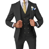 Voguable Men's Suits Regular Fit 3 Pieces Blazer+Vests+Pants Double Breasted Vest Prom Tuxedos Business Set For Wedding Business voguable