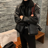 Voguable Winter Jacket Men Warm Fashion Thickened Leather Jacket Men Streetwear Korean Loose Short Coat Mens Thick Lamb Wool Jackets voguable