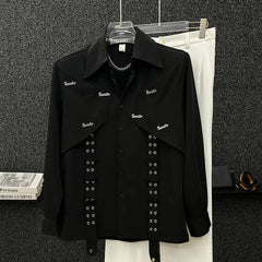 2025 Spring Autumn New High-end Niche Long Sleeve Shirt Men's Fashion Korean Style Fashion Handsome Loose Men's Shirt Aesthetic voguable