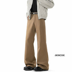 Brown Black Suit Pants Men Fashion Society Mens Dress Pants Korean Loose Casual Bell Bottom Pants Mens Office Formal Trousers voguable