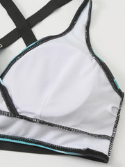 Voguable New Striped Print High Waist Bikini Sets Swimsuit For Women Cross Push Up Swimwear Female Two Pieces Bathing Suit Beachwear voguable
