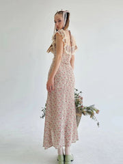 High Slits Colorful Maxi Dress Women Bandage Patchwork Lace Folds Irregular Low-Neck Sweet Skinny Temperament Vestidos voguable