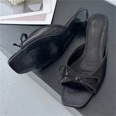 Voguable Summer Butterfly-kont Women Slippers Elegant Square Toe Party Dress Female Sandals Low Heels Shoes Large Size 43 voguable