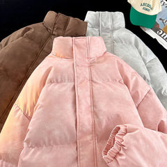 Hip Hop Winter Fleece Fluffy Jacket Streetwear Harajuku Fuzzy Zipper Coat Men Autumn Solid Color Lightweight Jackets Black gotmes-shop