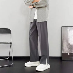 Black Suit Pants Men Slim fit Fashion Society Mens Dress Pants Korean Solid Color Straight Trousers Mens Office Formal Pants voguable