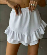 Voguable new fashion brand street style high-waisted spliced ruffled short skirt for petite A-line puff skirt lollapalooza outfit spring outfits voguable