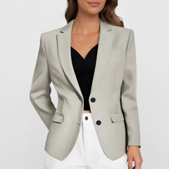Women's Blazers & Vests All Season Casual Elegant Plain Single Breasted Long Sleeve Lapel Business Blazers & Vests voguable