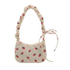 Women Summer Kawaii Cute Strawberry Print Shoulder Bags Fashion Y2k Aesthetic Casual Underarm Bag Japanese Fairy Sweet Handbags voguable