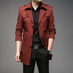 New Spring Men Trench Fashion England Style Long Trench Coats Mens Casual Outerwear Jackets Windbreaker Brand Mens Clothing 2022 voguable