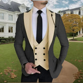 Voguable Men's 3-Piece Elegant Slim Fit Tuxedo Suits Set with Blazer Vest And Pants for Wedding Prom Business Formal Ceremony voguable