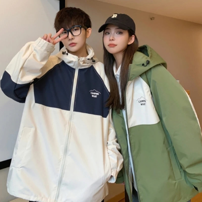 Voguable High-End Men & Women Charge Jacket New Windbreaker Waterproof Korean Version Baseball Jacket Ins Hooded Couple Sport Coat voguable