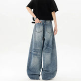 Wide Leg Washed Baggy Loose Fit High Waisted Vintage Denim Jeans Casual Streetwear Trendy Stretch Comfy Women Men Unisex Fashion voguable