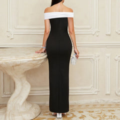 Women's Dresses All Season Korean Elegant Bowknot Raglan Sleeve Boat Neck Maxi Lettuce Trim Sweet Dating Dresses voguable