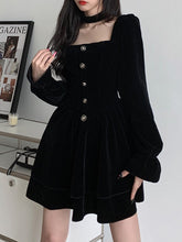 Black Velvet Square Neck Dress mysite