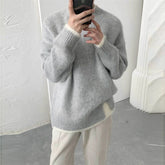 Autumn Clothing Men's Knitted Patchwork Luxury Pullover Sweater Fashion Vintage O Neck Solid Color Long Sleeve Premium Tops voguable