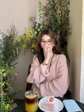 Pink Knitted Cardigan for Women Long Sleeve V-neck with Invisible Button Front Sweater Jacket Teen-girl Fall Winter Cute Outfit voguable